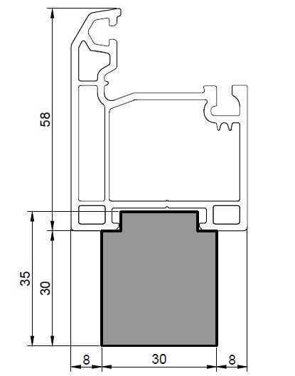 Теплый подставочный профиль EXPROF 46 Externa