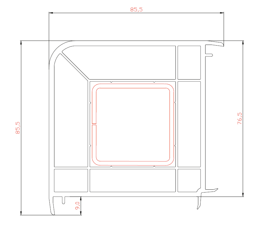 Угол 90 гр VEKA VR-Line 70 мм